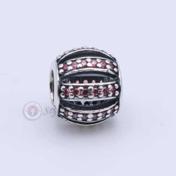Authentic PANDORA Pink Openwork Pavé Barrel Charm - 791115CZS - Picture 7 of 10